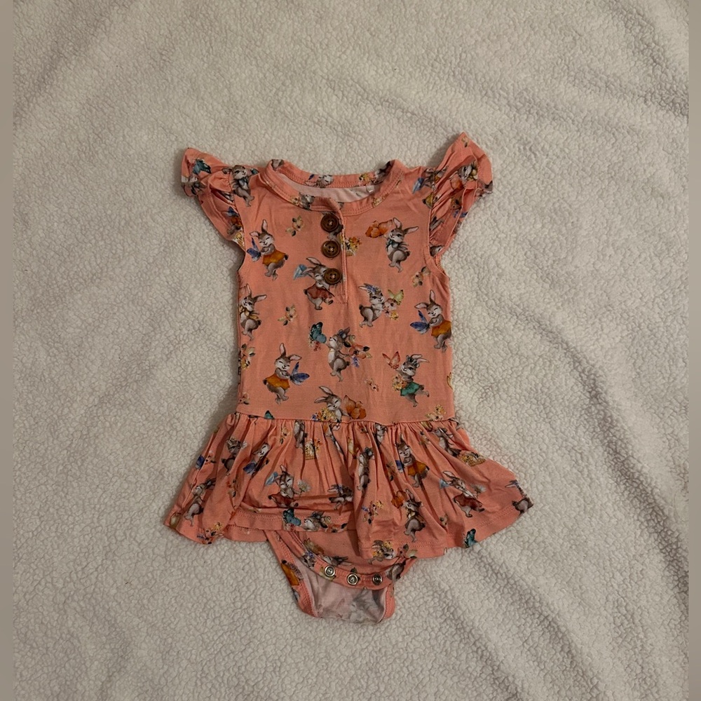 ***SOLD***Posh Peanut Twirl Skirt Bodysuit Dress 6-12 mos
